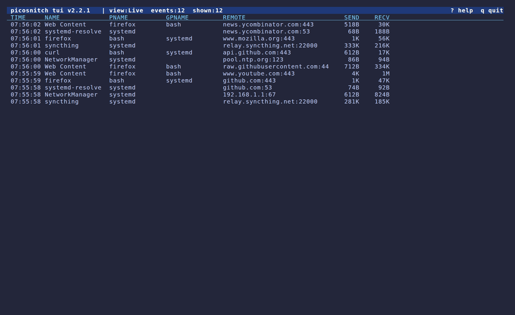TUI live tab